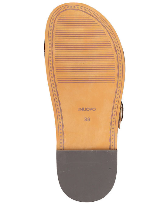 Damen Flache Sandalen Tabac Braun