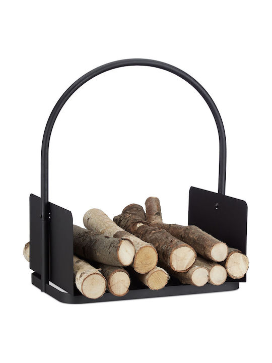 Relaxdays Coș Metalic De Depozitare Lemne 46.5x30x40.5cm Negru Relaxdays Coș Metalic De Depozitare Lemne 46.5x30x40.5cm Negru
