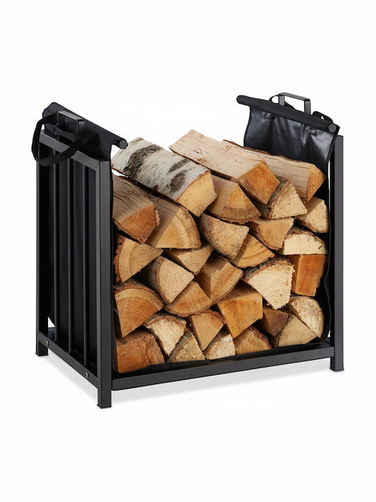 Relaxdays Coș Metalic De Depozitare Lemne 50x37x51cm Negru Relaxdays Coș Metalic De Depozitare Lemne 50x37x51cm Negru