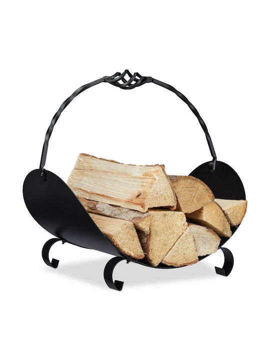 Relaxdays Coș Metalic De Depozitare Lemne 42.5x43.5x30cm Negru Relaxdays Coș Metalic De Depozitare Lemne 42.5x43.5x30cm Negru