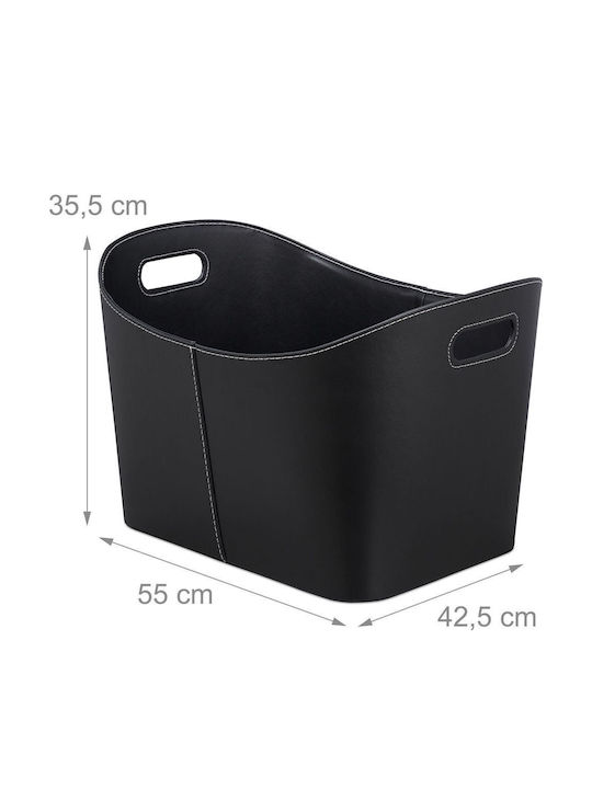 Relaxdays Coș De Depozitare Lemne Din Țesătură 35.5x42.5x55cm Negru