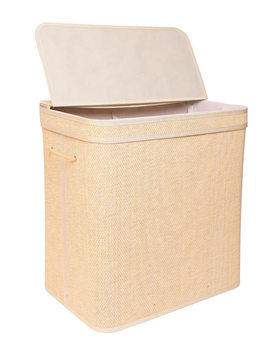 Relaxdays Καλάθι Απλύτων Bamboo 90lt με Καπάκι 61x40x30cm