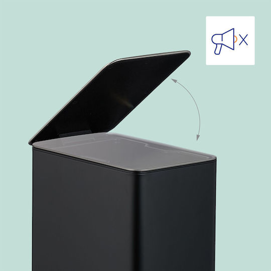 Relaxdays Metallic Bathroom Bin 10l Black