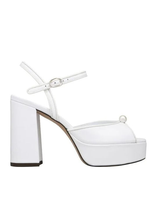 Kalogirou Leather White Sandals Hilary