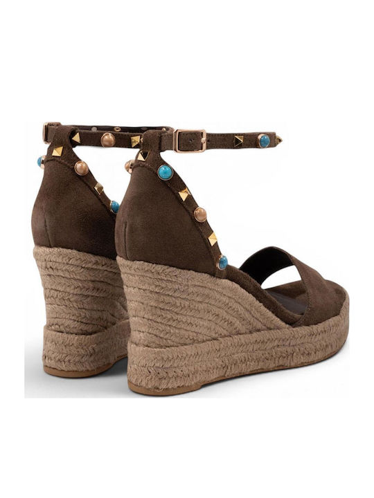 Women's Platforms in Espadrille Style Brown
