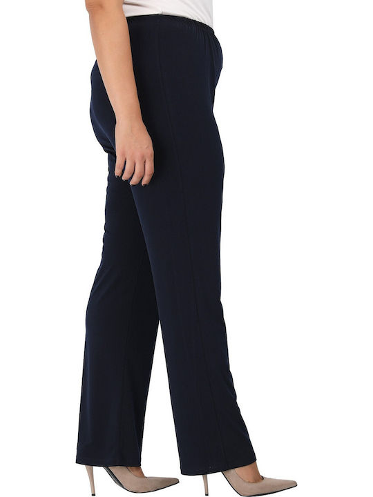 Women's Pantaloons with Rubber Band in Loose Fit Blue