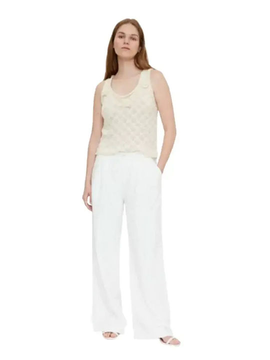 Women's Fabric Trousers White