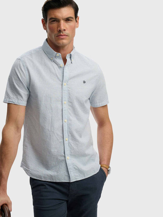 Classic Short Sleeve Cotton Shirt Light Blue