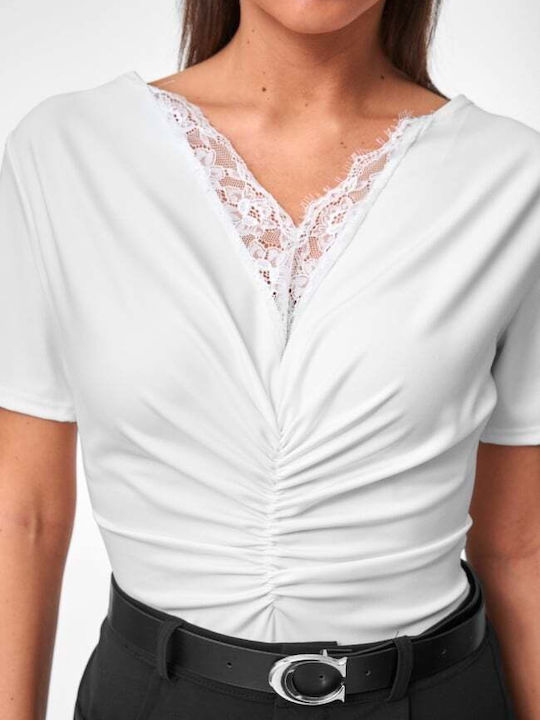 Soura & Lace White Women's Bodysuit