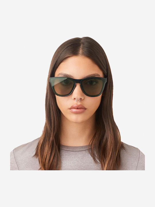 Hawkers Downtown Men's Sunglasses with Green Frame and Green Lens