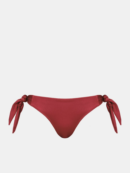 Slip Bikini Cu Dantelă Burgundy