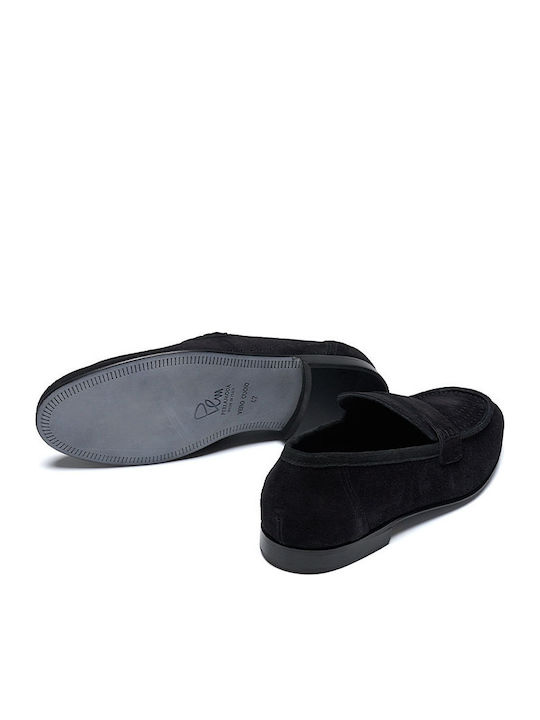 Suede Ανδρικά Loafers σε Μαύρο Χρώμα