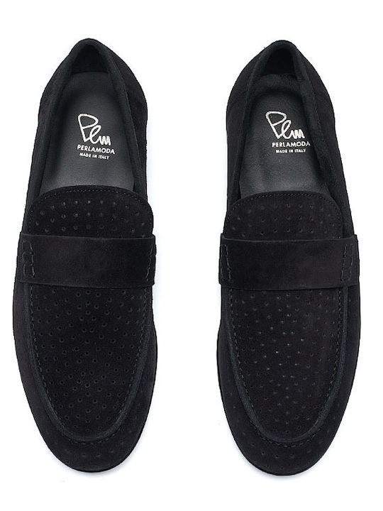 Suede Ανδρικά Loafers σε Μαύρο Χρώμα