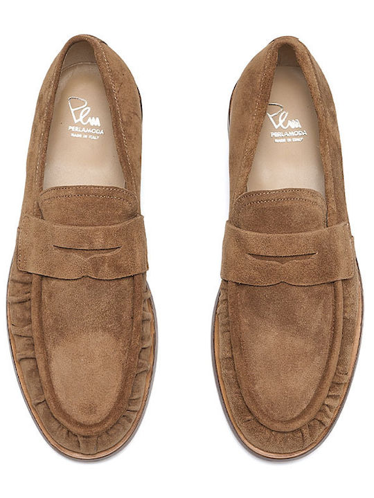 Suede Herren Mokassins in Tabac Braun Farbe