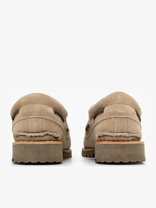 Leather Men's Boat Shoes in Brown Colour