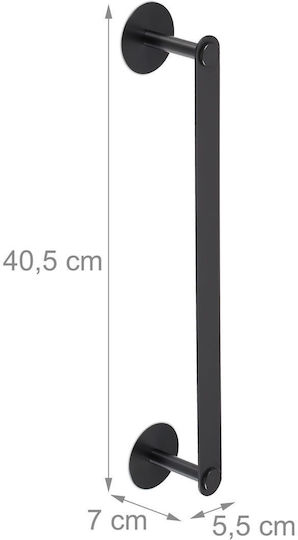 Relaxdays Wandhalterung mit Aufkleber 5.5x40.5cm Inox Schwarze