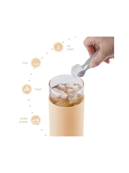 Cocktail/Trinken Glas aus Glas in Schwarz Farbe mit Strohhalm 550ml