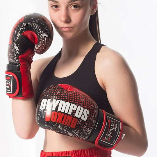 Olympus Sport Boxing Gloves from Synthetic Leather for Competition Red