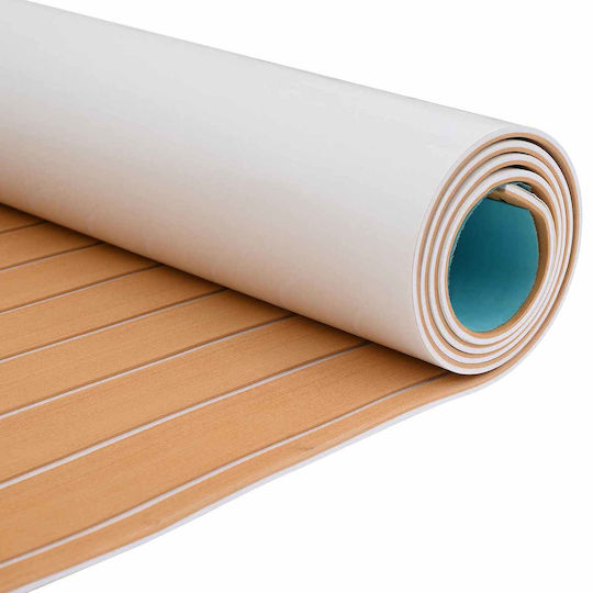 Mat Boat Striped Brown White 240 x 90 cm Eva 42046769 Brown
