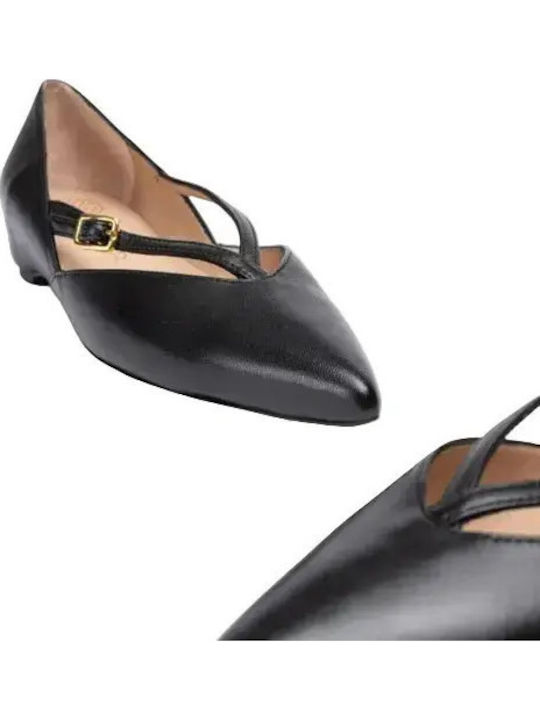 Women's Pointed Toe Ballerina Shoes With Strap In Black Colour  Comfort Ballerina Gabilo_NTO Black