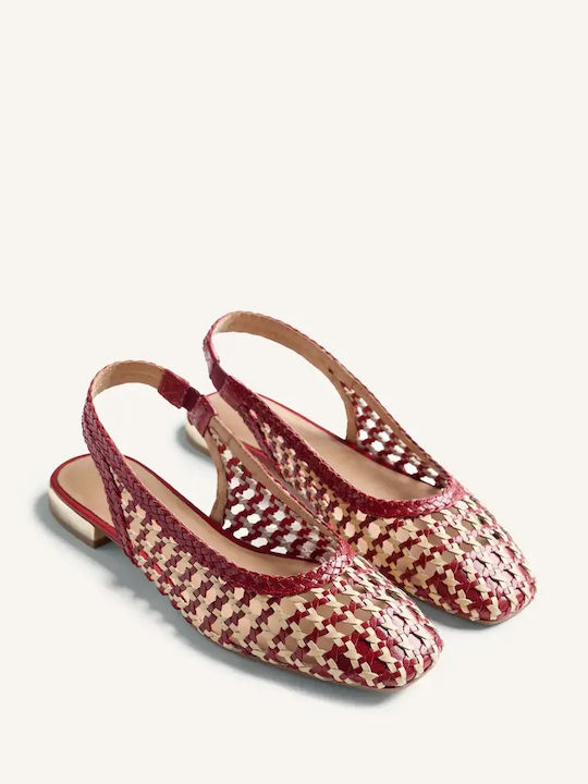 Γυναικείες Μπαλαρίνες Slingback σε Κόκκινο Χρώμα