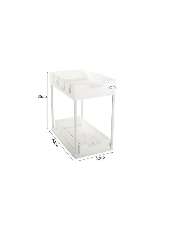 Shelf / Kitchen Organization Plastic Rack 36x40x22cm 4 Pieces White