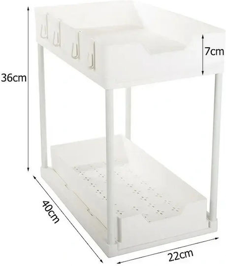 Plastic Cupboard Shelf 36x40x22cm 4 Pieces White