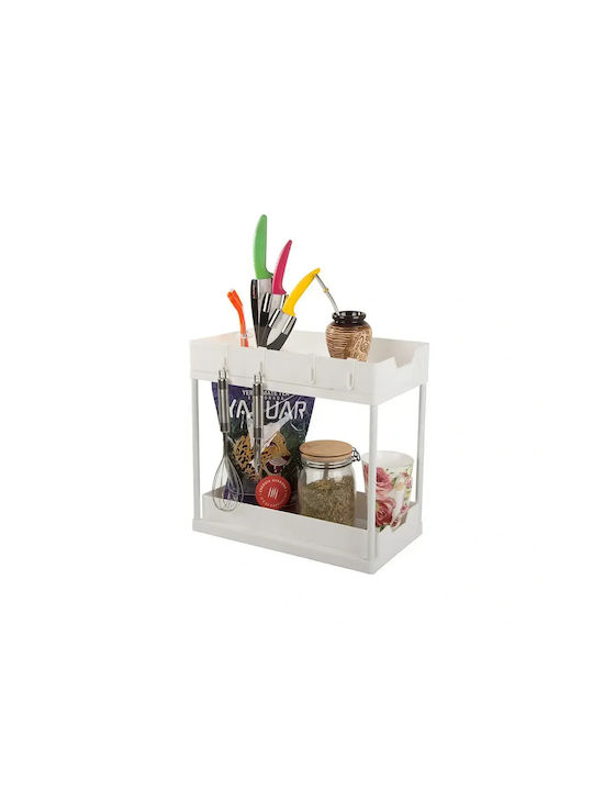 Shelf / Kitchen Organization Plastic Rack 36x40x22cm 4 Pieces White