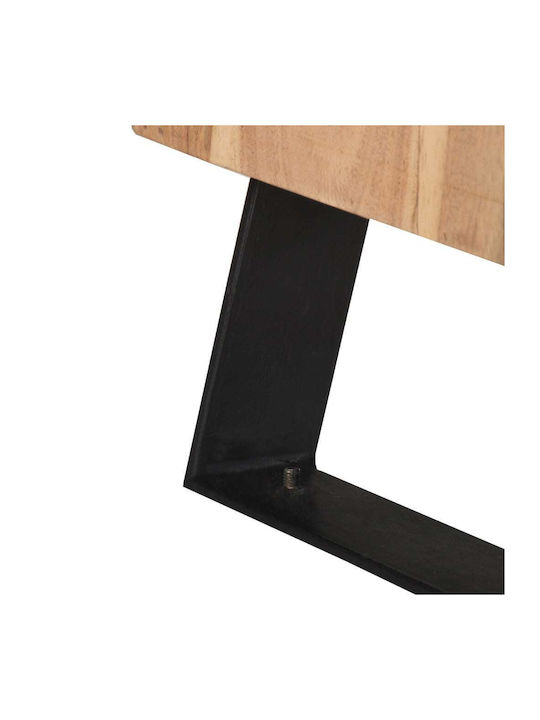 Nachttisch aus Holz mit Metallbeinen Beige 40x30x50cm