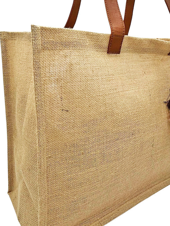 Savil Wicker Beach Bag with Toiletry Bag Brown