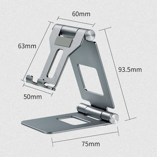 Foldable Z10a Βάση Γραφείου Αλουμινίου Smartphone-silver Oem