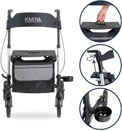 KMINA Advance Πτυσσόμενος Περιπατητήρας Αλουμινίου Μαύρος