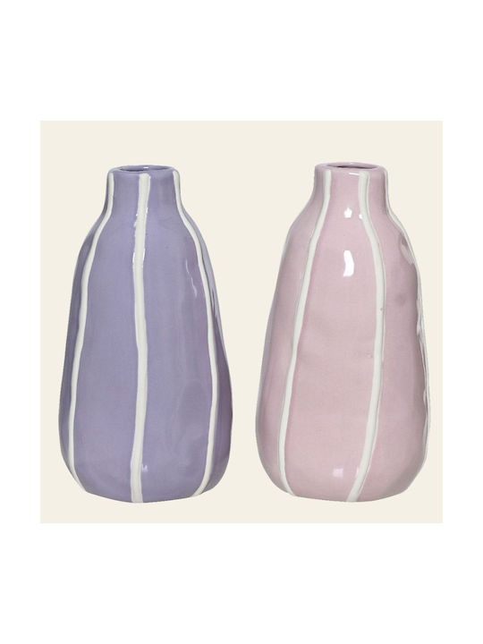 Beauty Home Dekorative Porzellanvase Rosa 11,2xH20,9cm