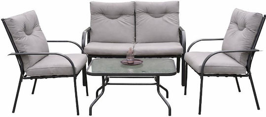 Living Room Set 4 Pieces Black with Pillows Living Room Set 4 Pieces Black with Pillows