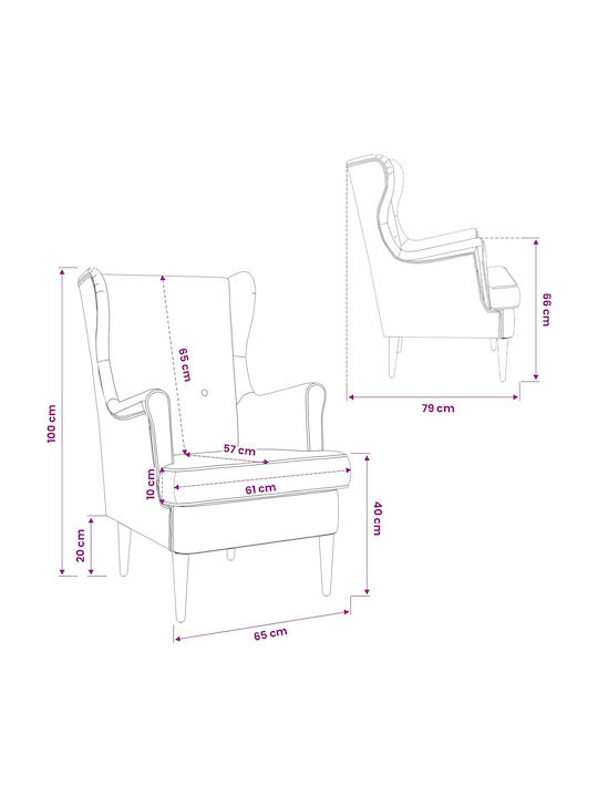 Relax Sessel Blau 65x79x100cm
