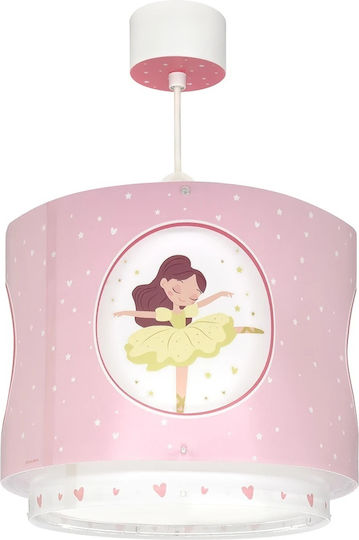 Ango Dance Single-Light Kids Ceiling Pendant Light Made of Plastic 15W with E27 Socket Pink