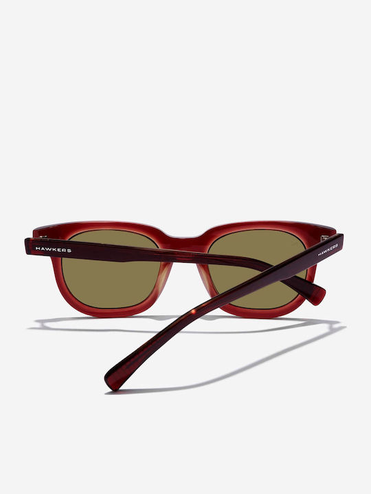 Hawkers Men's Sunglasses with Brown Horn-Rimmed Frame and Brown Lens
