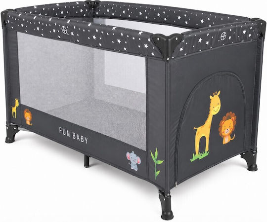 Fun Baby Playpen With Mattress Gray 62x125cm