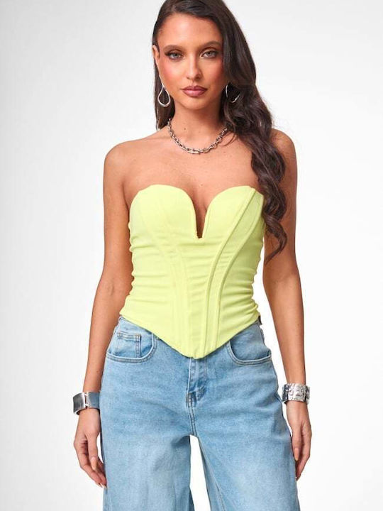 Γυναικεία Μπλούζα Strapless Κιτρινο