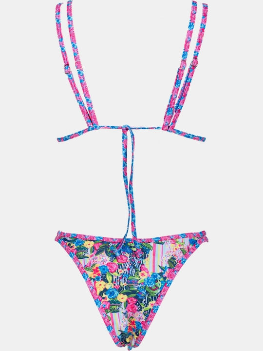 Set Bikini Τριγωνάκι Floral Ροζ