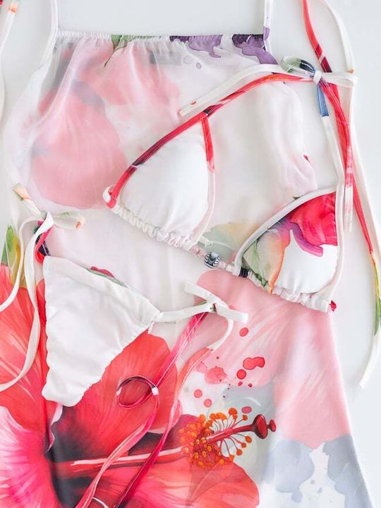 Set Bikini Set De Bikini Triunghi Și String Alb