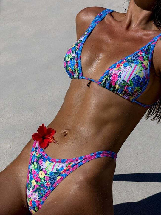 Set Bikini Τριγωνάκι Floral Ροζ