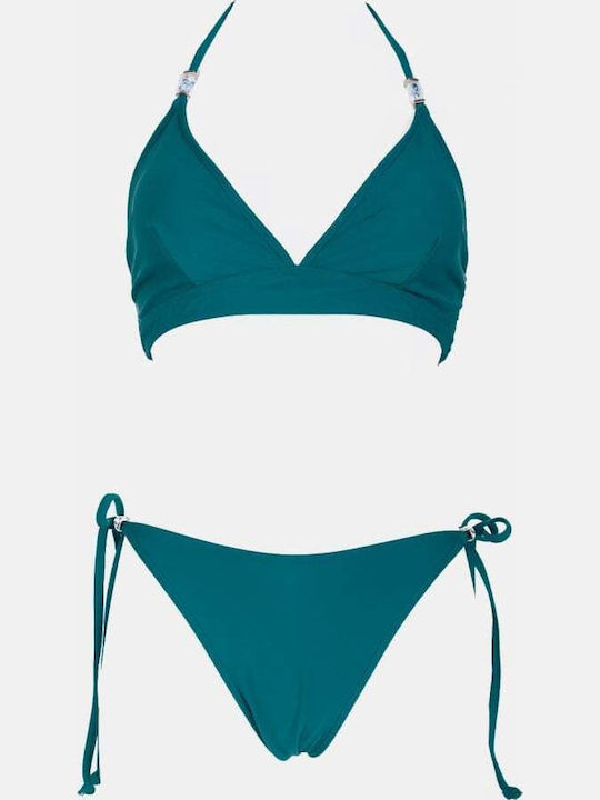 Set Bikini Dreieck Top Petrol