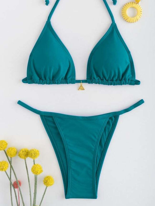 Set Bikini Dreieck Top Petrol