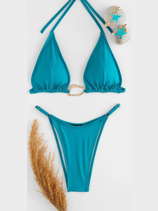 Set Bikini Triangle Petrol Blue