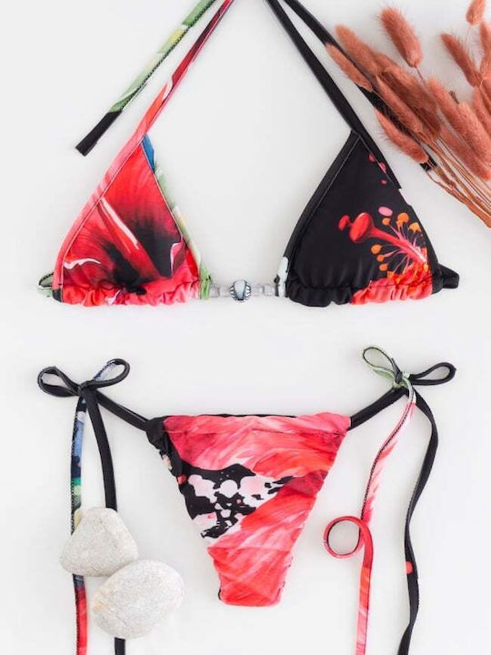 Set Bikini 3 Pieces Triangle & String Black