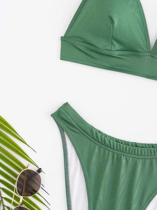 Set Bikini Ψηλόμεσο Χακι