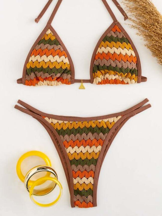 Set Bikini Dreieck Braun