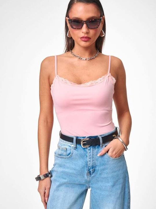 Lace Pink Women's Bodysuit