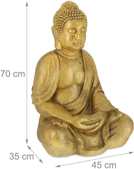 Relaxdays Figurină Decorativă Buddha Din Polirosină 46x34x68cm